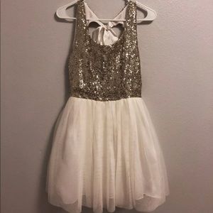 Gold Sequin Homecoming/Tolo dress